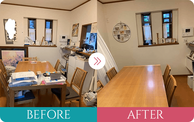 収納できていなかったものが全て片づき、キレイなリビングに